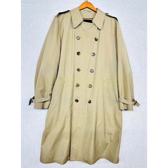 Vintage London Fog Maincoats‎ Classic Mens 44L Detachable Liner Trench Coat Tan - Picture 12 of 14